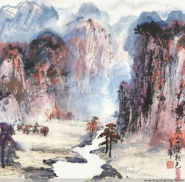蒙古族画家官布山水作品欣赏