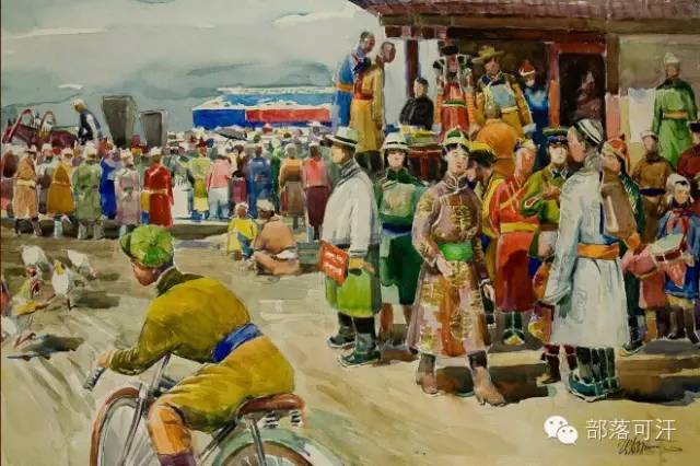 【经典】蒙古国上世纪绘画作品，那时的人那时的风景~