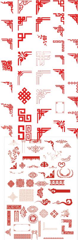 红色传统蒙古边框
