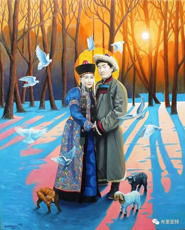 蒙古国90后自由画家甘·巴雅尔作品欣赏，浓浓的天鹅神话风 第11张