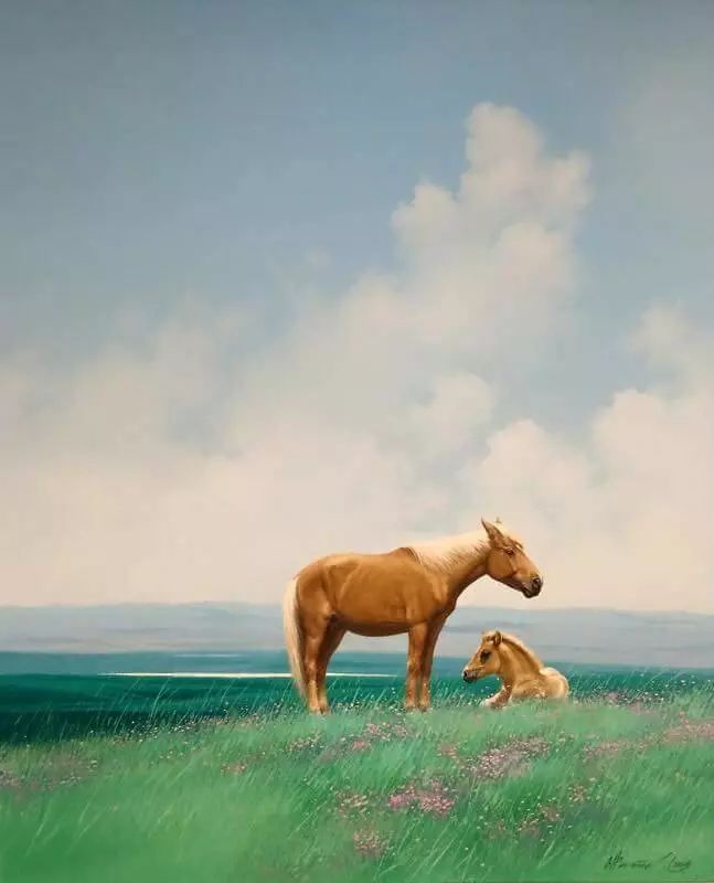 画家道尔吉德日木画笔下的蒙古马，简直栩栩如生 第10张