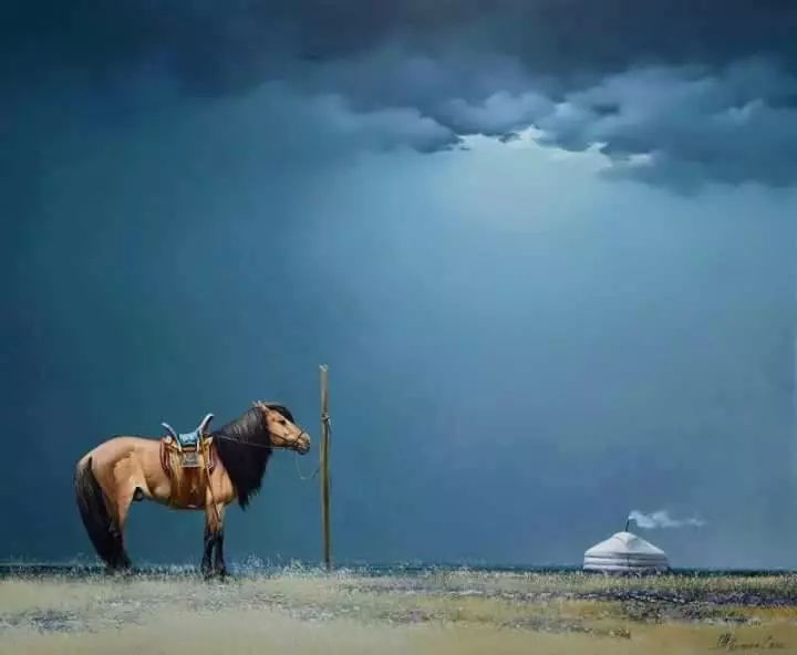 画家道尔吉德日木画笔下的蒙古马，简直栩栩如生 第18张