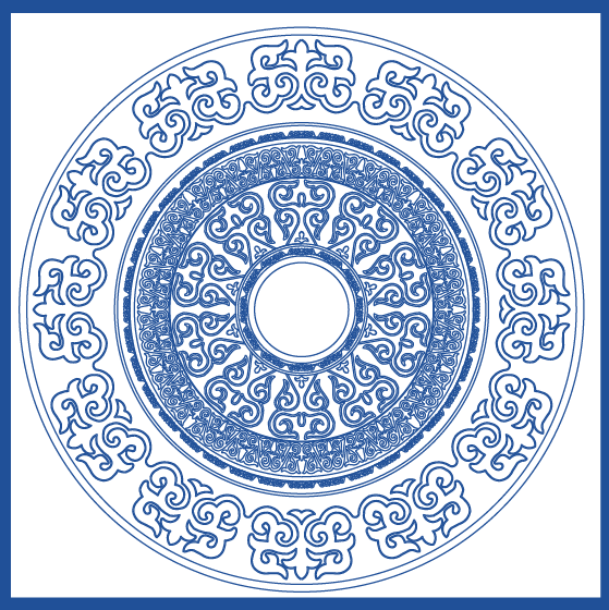 蒙古族花纹底纹图案 古典圆形镂空中式边框素材ai矢量