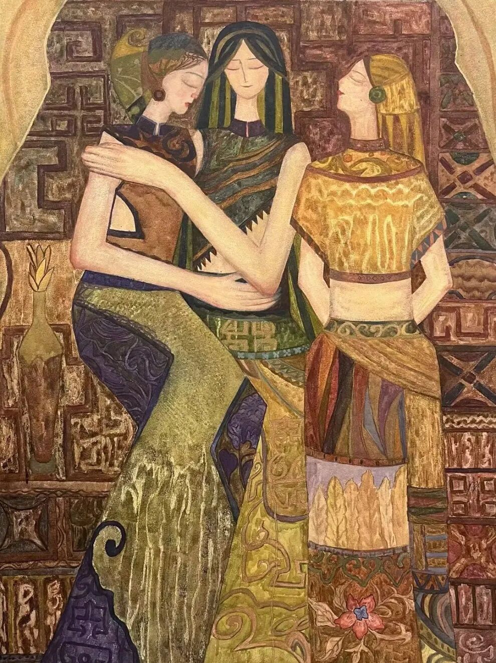 孙同丹《暖情相伴-友情岁月》110×80cm纸本水彩.jpg